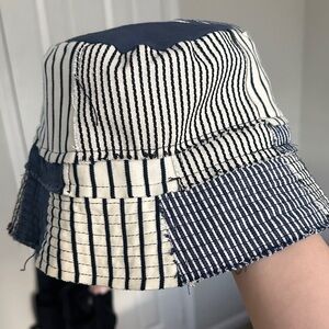 Urban Outfitters Striped Blue and White Bucket Hat